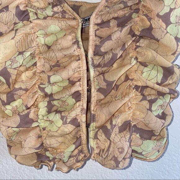 Urban Outfitters UO Yellow Scrunched Corset Style Cami Crop Top - Picture 3 of 7